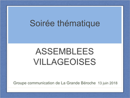 Assemblées Villageoises Et Alors ?