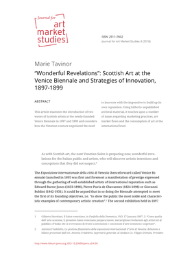 Scottish Art at the Venice Biennale and Strategies of Innovation, 1897-1899