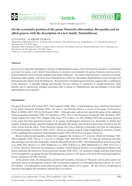 On the Systematic Position of the Genus Timmiella (Dicranidae, Bryopsida) and Its Allied Genera, with the Description of a New Family Timmiellaceae