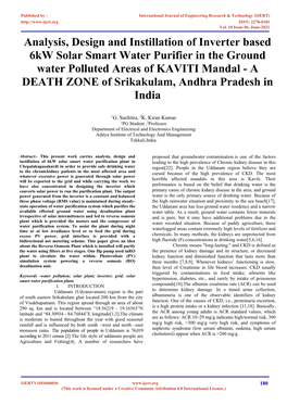 Analysis, Design and Instillation of Inverter Based 6Kw Solar Smart