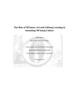 He Role of Mi'kmaw Art and Lifelong Learning in Sustaining Mi'kmaq