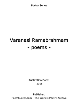 Varanasi Ramabrahmam - Poems