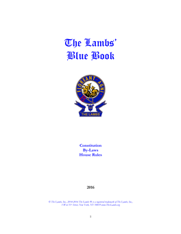 The Lambs' Blue Book