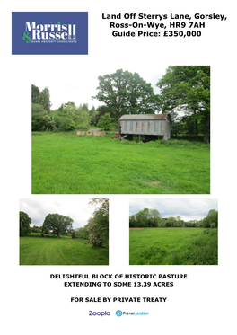 Land Off Sterrys Lane, Gorsley, Ross-On-Wye, HR9 7AH Guide Price: £350,000