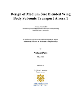 Design of Medium Size Blended Wing Body Subsonic Transport Aircraft