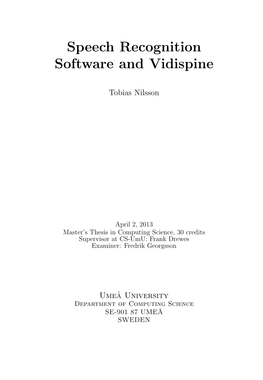 Speech Recognition Software and Vidispine