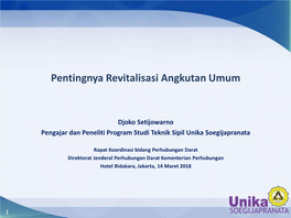 Pentingnya Revitalisasi Angkutan Umum