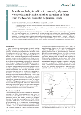 Check List and Authors Chec List Open Access | Freely Available at Journal of Species Lists and Distribution