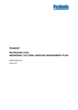 Peabody Wilpinjong Coal Aboriginal Cultural