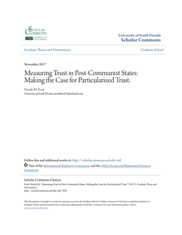 Measuring Trust in Post-Communist States: Making the Case for Particularized Trust