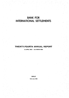 24Th Annual Report of the Bank for International Settlements