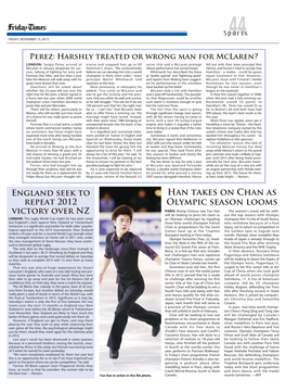 HAN Takes on Chan AS Olympic SEASON Looms