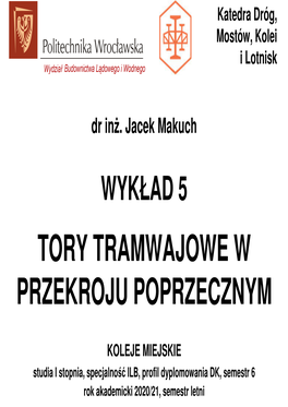 Tory Tramwajowe W Przekroju Poprzecznym