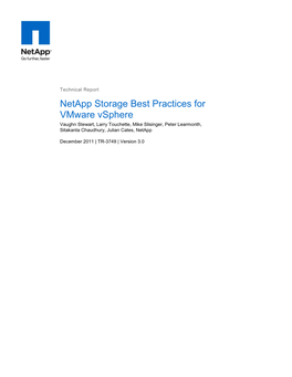 Netapp and Vmware Vsphere Storage Best Practices
