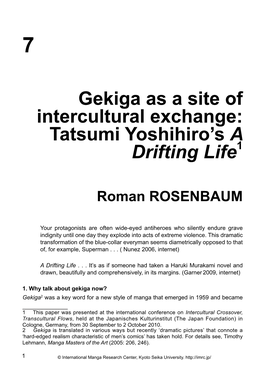 Gekiga As a Site of Intercultural Exchange: Tatsumi Yoshihiro's A