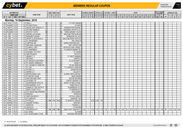 Midweek Regular Coupon 15/09/2019 09:20 1 / 4