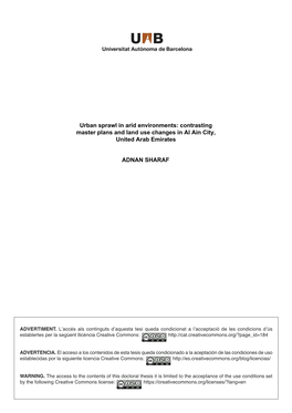 Urban Sprawl in Arid Environments: Contrasting Master Plans and Land Use Changes in Al Ain City, United Arab Emirates