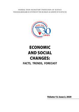 Economic and Social Changes: Facts, Trends, Forecast