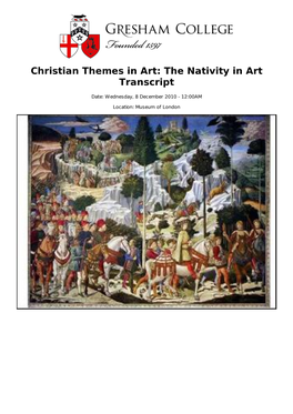 Christian Themes in Art: the Nativity in Art Transcript