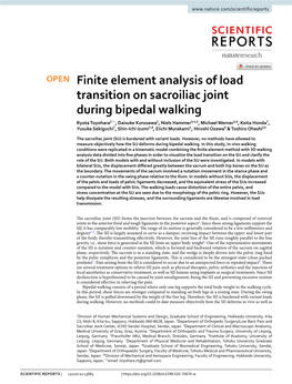 Finite Element Analysis of Load Transition on Sacroiliac Joint During