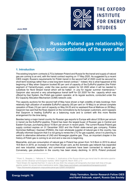 Russia-Poland Gas Relationship: Risks and Uncertainties of the Ever After