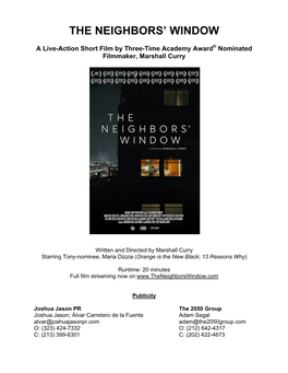 The Neighbors Window Press Notes V11 .Pdf