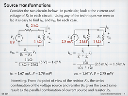 Source Transformations Consider the Two Circuits Below