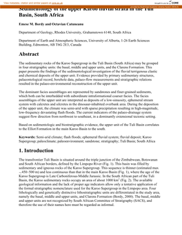 Sedimentology of the Upper Karoo Fluvial Strata in the Tuli Basin, South