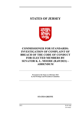 Commissioner for Standards: Investigation of Complaint of Breach of the Code of Conduct for Elected Members by Senator K