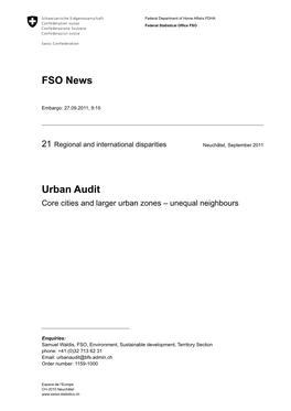 Urban Audit FSO News