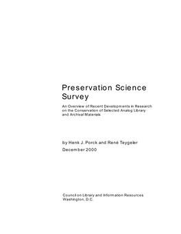 Preservation Science Survey