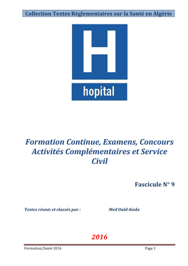 Formation Continue, Examens, Concours Activités Complémentaires Et Service Civil