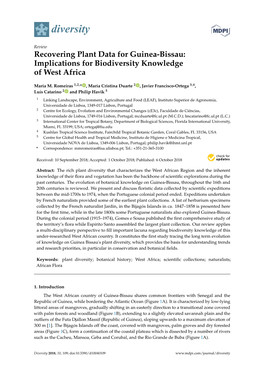 Recovering Plant Data for Guinea-Bissau: Implications for Biodiversity Knowledge of West Africa