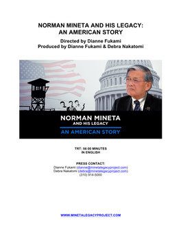 Norman Mineta and His Legacy: an American Story