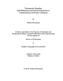 Self-Reflection and Social Awareness in Contemporary American Literature