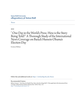 One Day in the World's Press: How Is the Story Being Told?