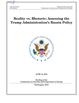 Reality Vs. Rhetoric: Assessing the Trump Administration's Russia Policy