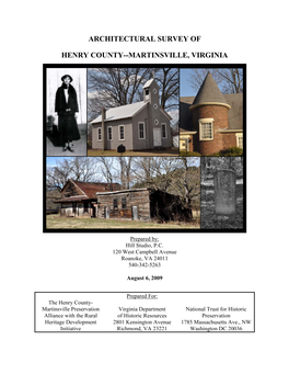Architectural Survey of Henry County--Martinsville, Virginia