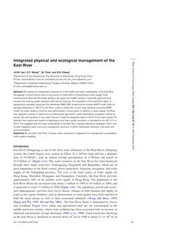 Integrated Physical and Ecological Management of the East River