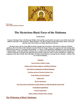 The Mysterious Black Faces of the Madonna