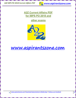 A2Z IBPS PO 2018 Current Affairs PDF