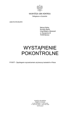 Wystąpienie Pokontrolne