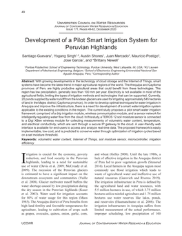 Development of a Pilot Smart Irrigation System for Peruvian Highlands