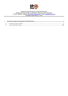 Intellectual Property Center, 28 Upper Mckinley Rd. Mckinley Hill Town Center, Fort Bonifacio, Taguig City 1634, Philippines Tel
