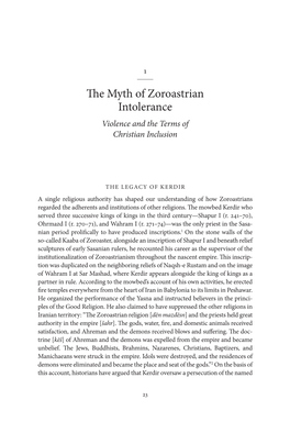 The Myth of Zoroastrian Intolerance Violence and the Terms of Christian Inclusion