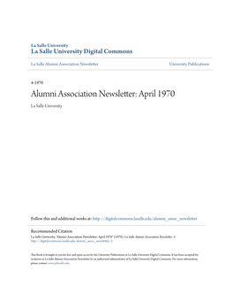 Alumni Association Newsletter University Publications