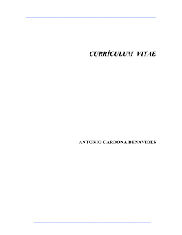 Curriculum Vitae: Antonio Cardona Benavides