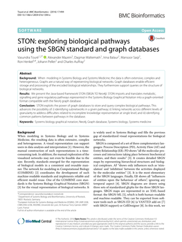 Exploring Biological Pathways Using the SBGN Standard and Graph