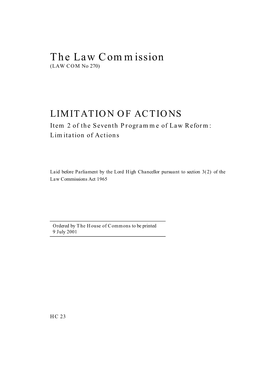 Limitation Bill with Explanatory Notes 227