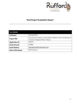 Final Project Evaluation Report